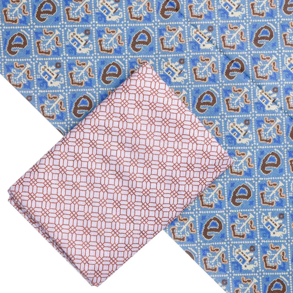 Cream Linen Printed Unstitched Fabric Set (5 Meter Set) - Image 2