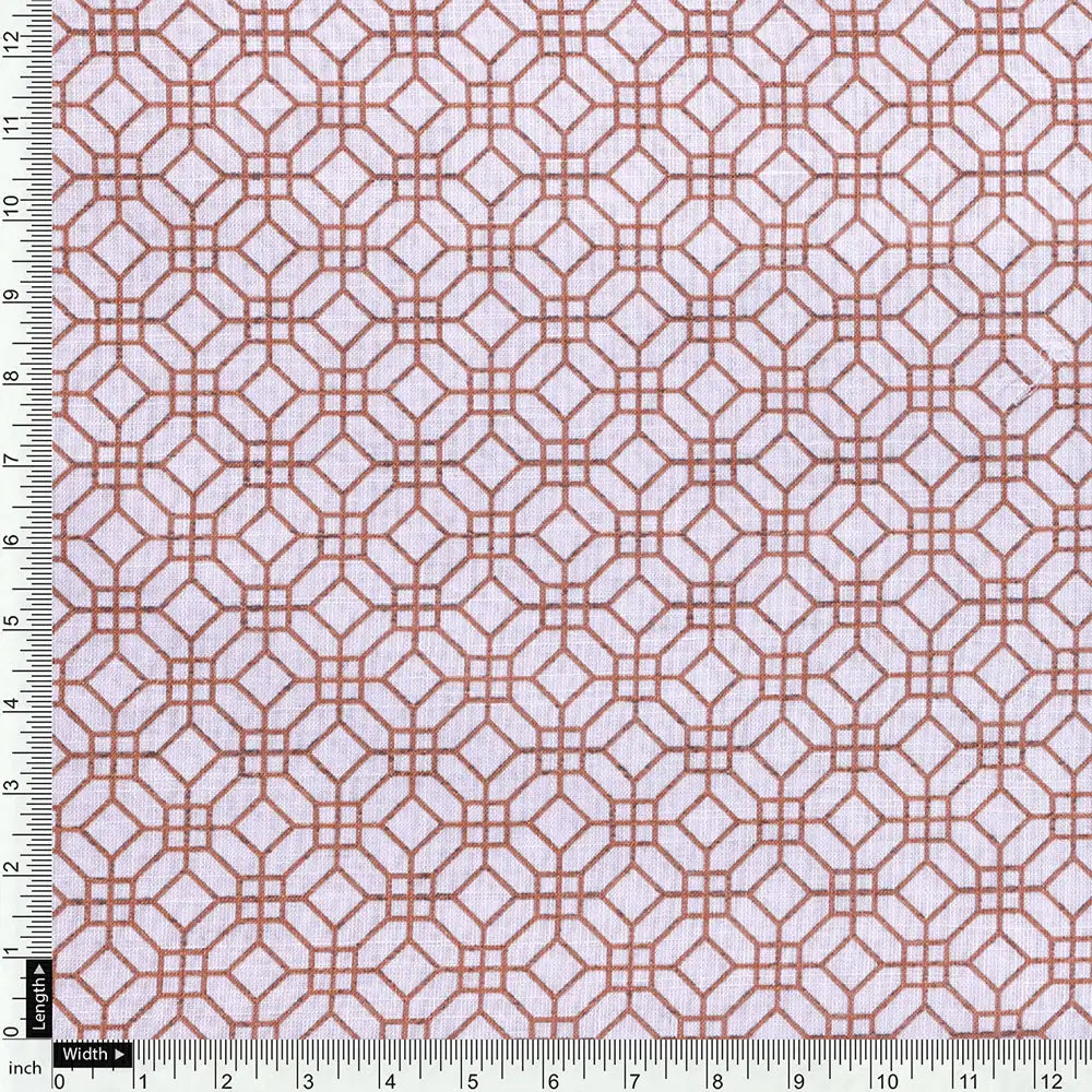 Cream Linen Printed Unstitched Fabric Set (5 Meter Set) - Image 6