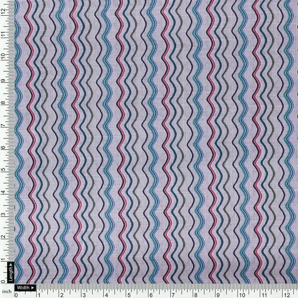 Cream Linen Printed Unstitched Fabric Set (5 Meter Set) - Image 6