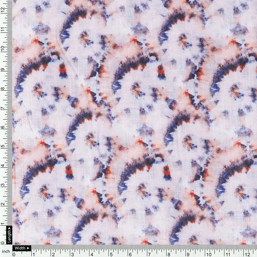 Cream Linen Printed Unstitched Fabric Set (5 Meter Set) - Image 5