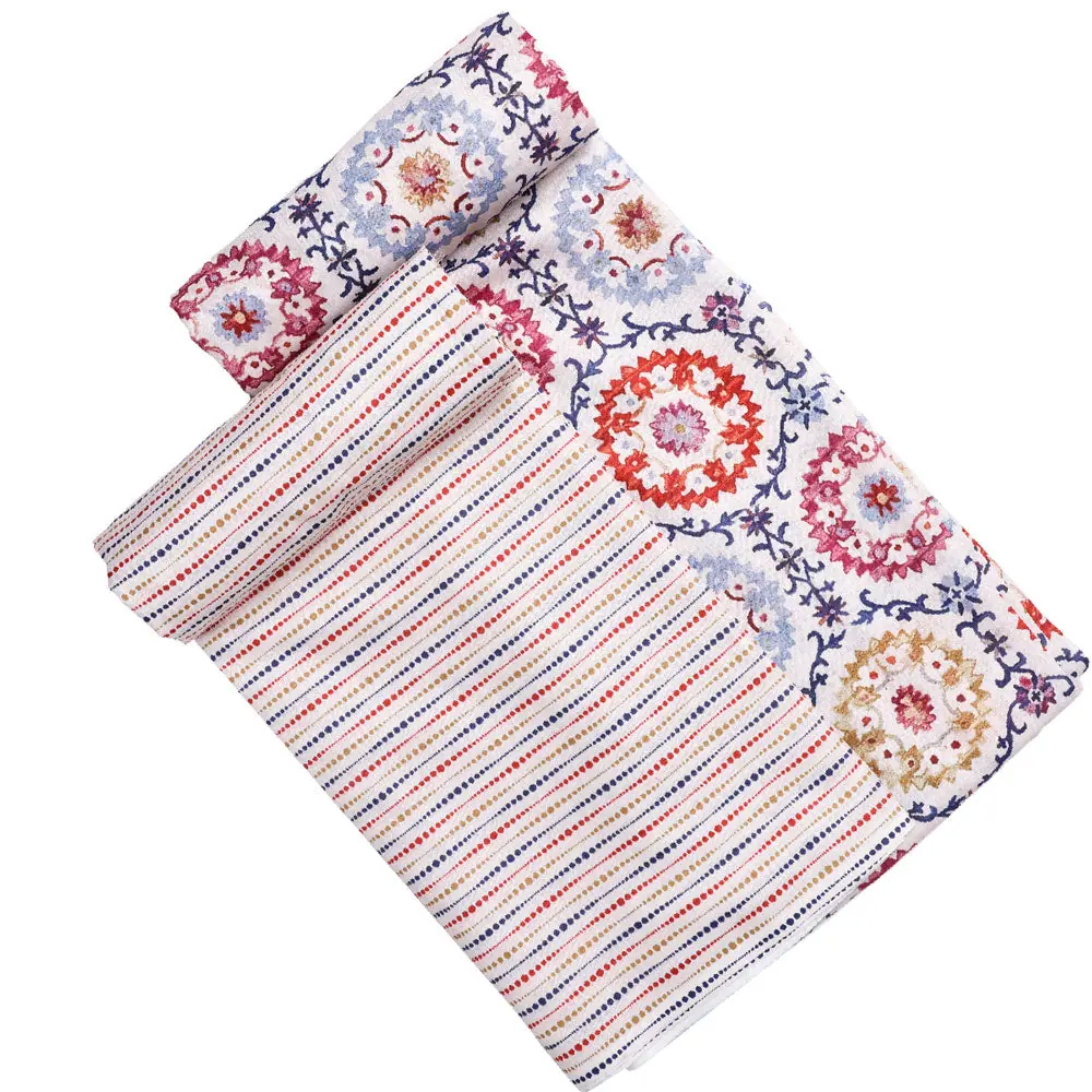 Cream Linen Printed Unstitched Fabric Set (5 Meter Set) - Image 4