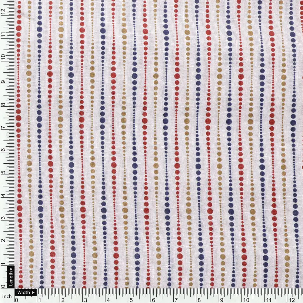 Cream Linen Printed Unstitched Fabric Set (5 Meter Set) - Image 6
