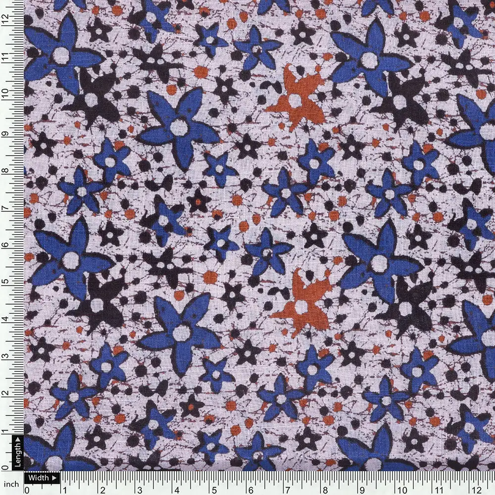 Cream Linen Printed Unstitched Fabric Set (5 Meter Set) - Image 5