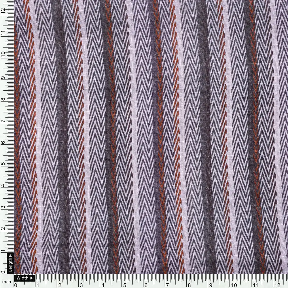 Cream Linen Printed Unstitched Fabric Set (5 Meter Set) - Image 6