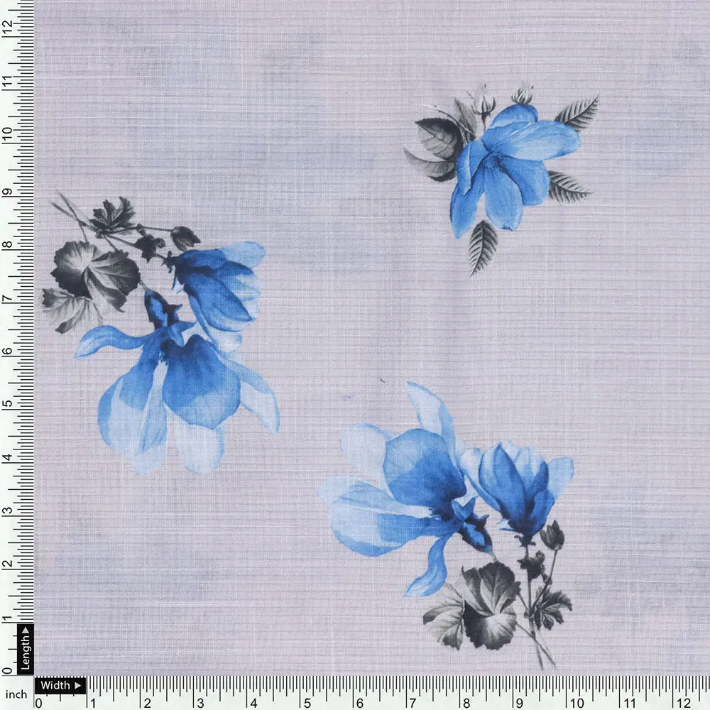 Cream Linen Printed Unstitched Fabric Set (5 Meter Set) - Image 5