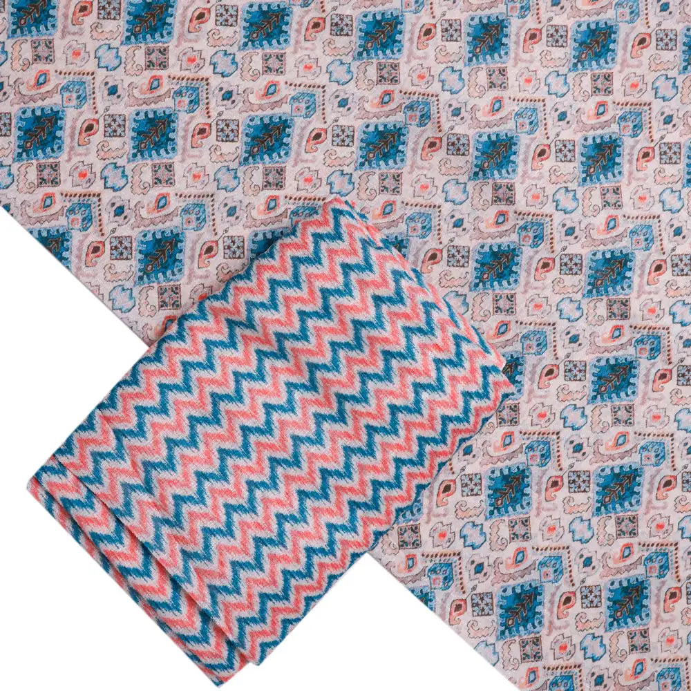 Cream Linen Printed Unstitched Fabric Set (5 Meter Set) - Image 2