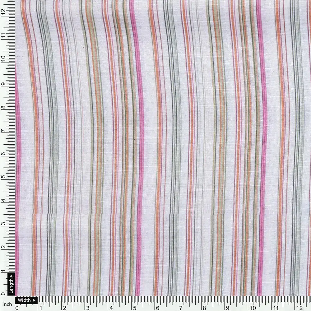 Cream Linen Printed Unstitched Fabric Set (5 Meter Set) - Image 6