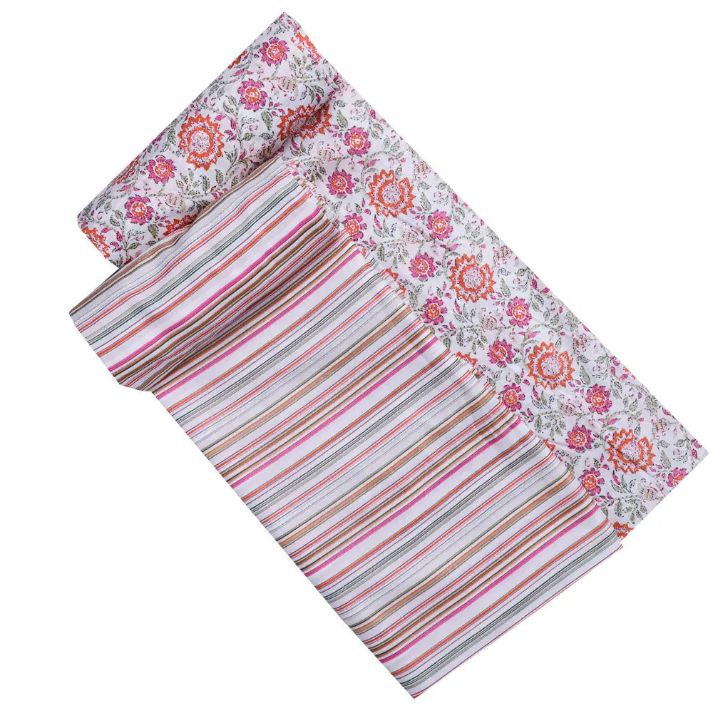 Cream Mul Cotton Printed Unstitched Fabric Set (5 Meter Set) - Image 4