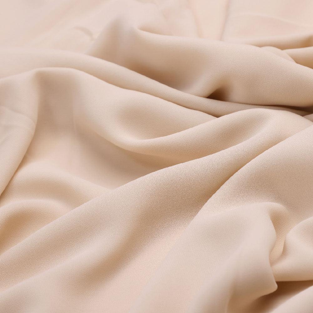 Cream Plain American Crepe Solid Fabric - Image 3