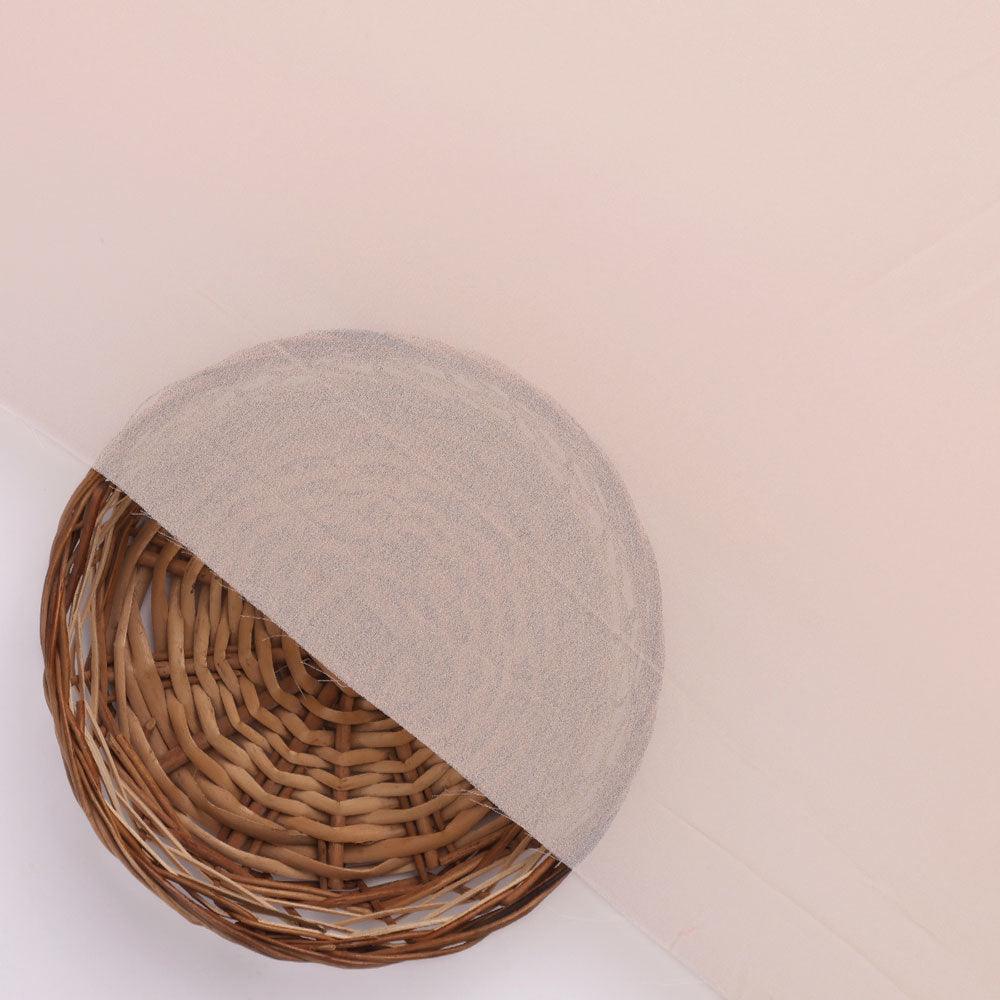 Cream Plain Georgette Solid Fabric - Image 2