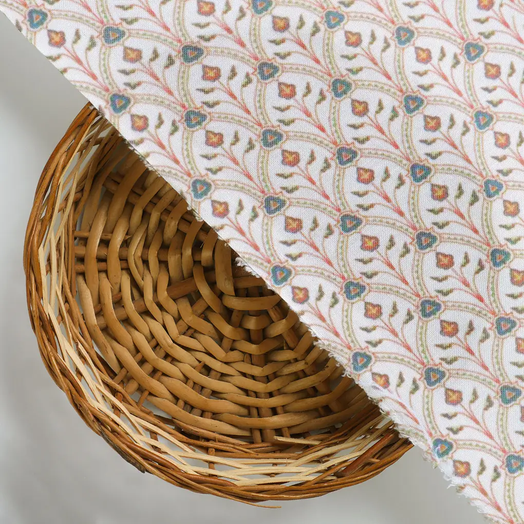 Cream Scales Rayon Printed Fabric - Image 3