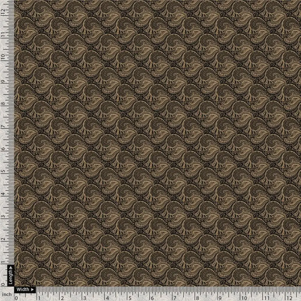Creative Jecobean Curly Art Digital Printed Fabric - Muslin - Image 4