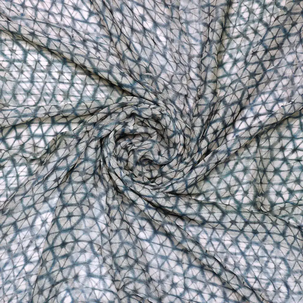 Creative Morden Abstract Hexagon Digital Printed Fabric - Pure Chiffon - Image 2