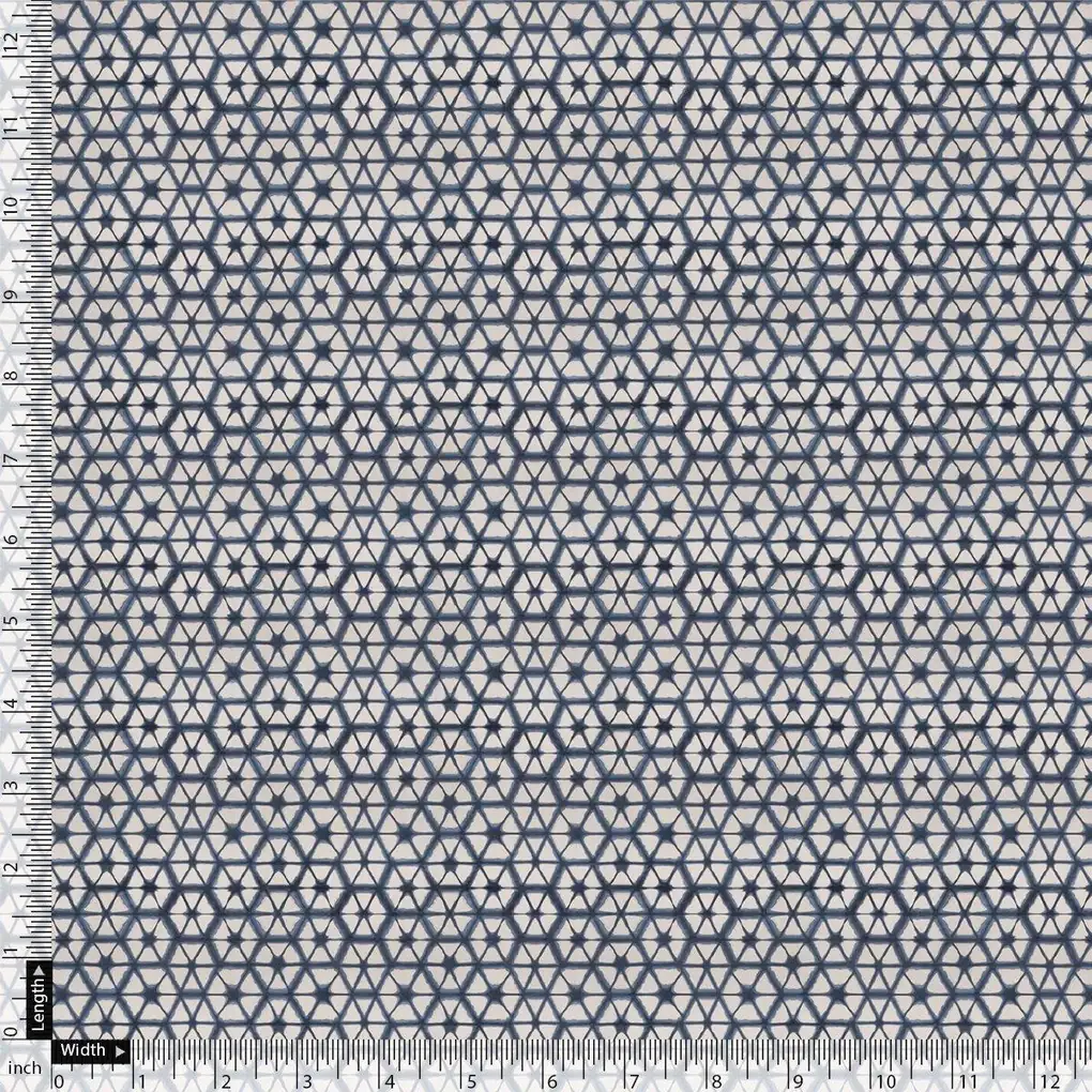 Creative Morden Abstract Hexagon Digital Printed Fabric - Pure Georgette - Image 4