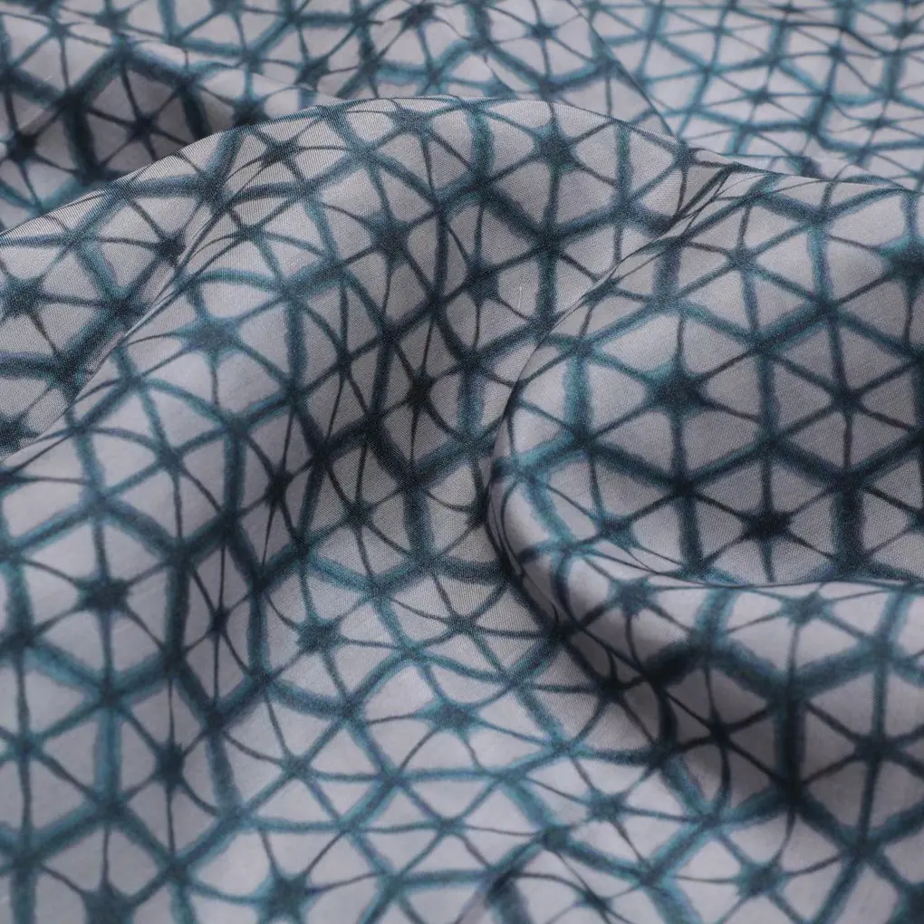 Creative Morden Abstract Hexagon Digital Printed Fabric - Pure Muslin - Image 3