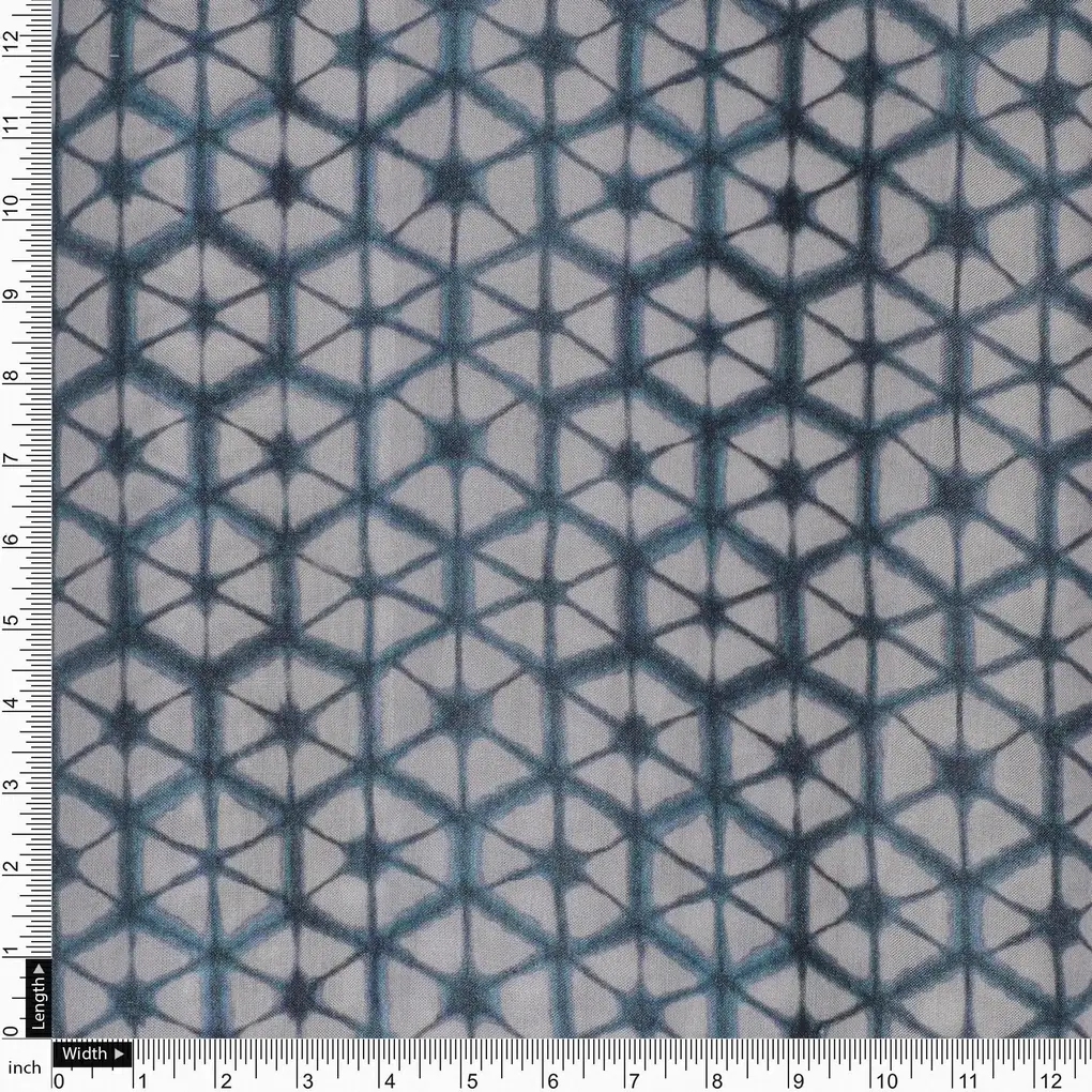 Creative Morden Abstract Hexagon Digital Printed Fabric - Pure Muslin - Image 4
