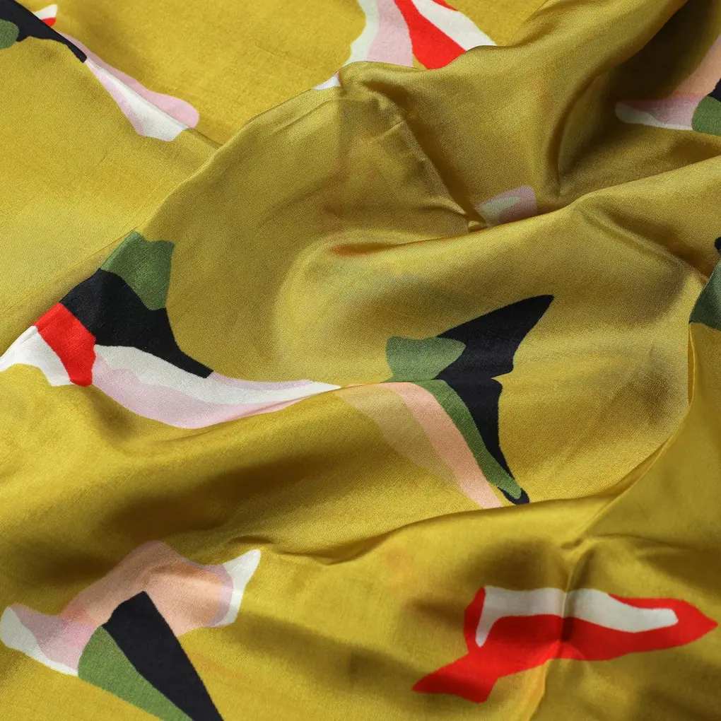Creative Paper Art Colourful Digital Printed Fabric - Upada Silk - Image 3
