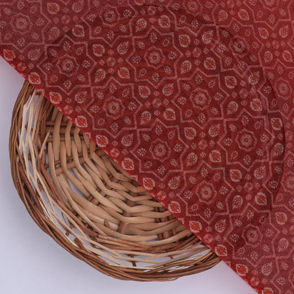 Creative Seamless Multi Types Clover Digital Printed Fabric - Pure Georgette - Image 2