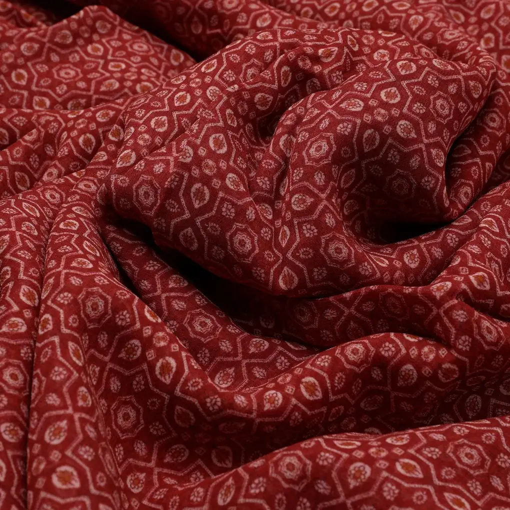Creative Seamless Multi Types Clover Digital Printed Fabric - Pure Georgette - Image 3