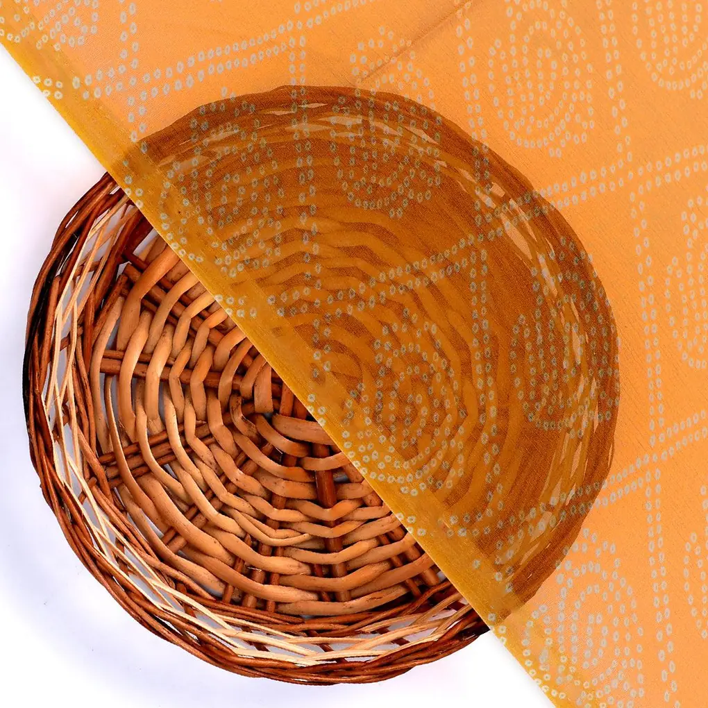 Creative Yellow Doted Seamless Digital Printed Fabric - Pure Chiffon - Image 2
