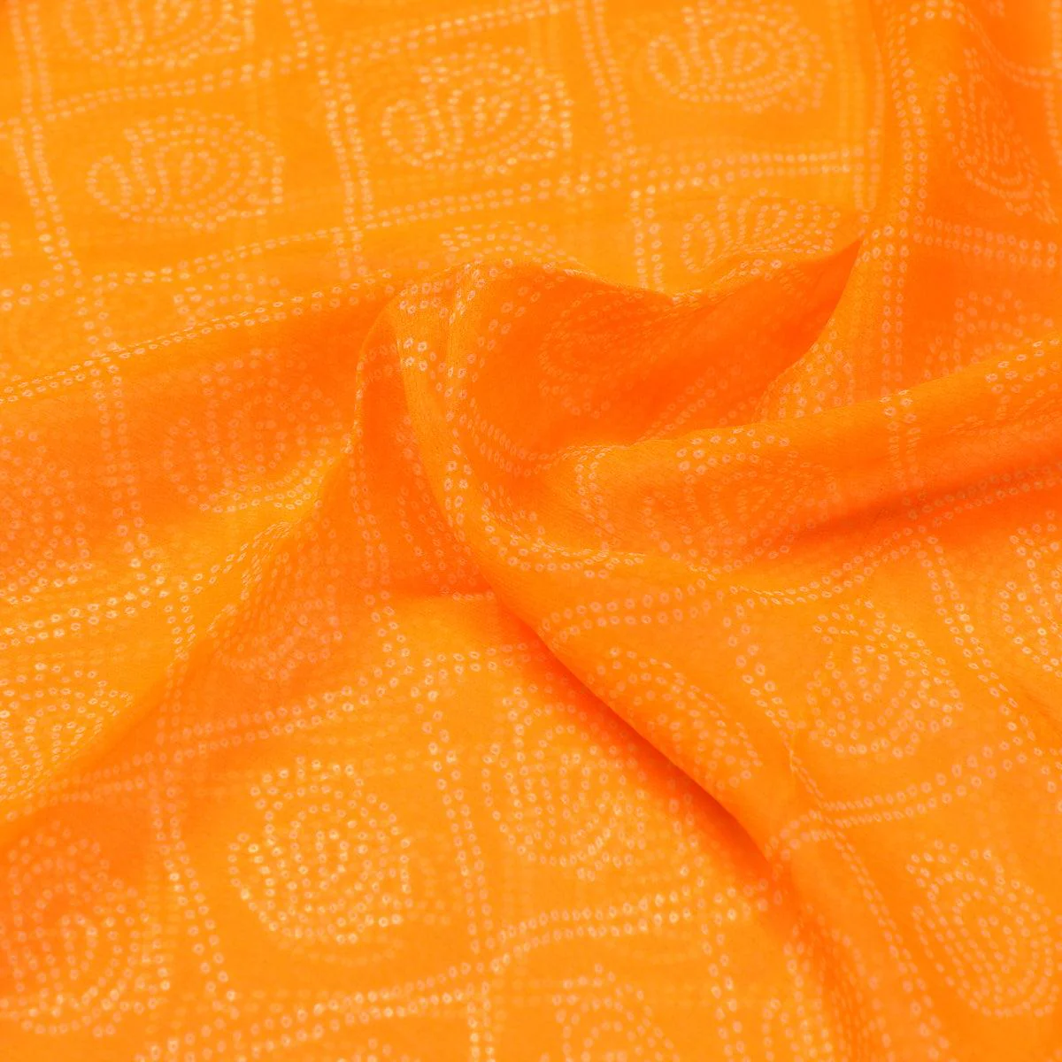 Creative Yellow Doted Seamless Digital Printed Fabric - Pure Chiffon - Image 3