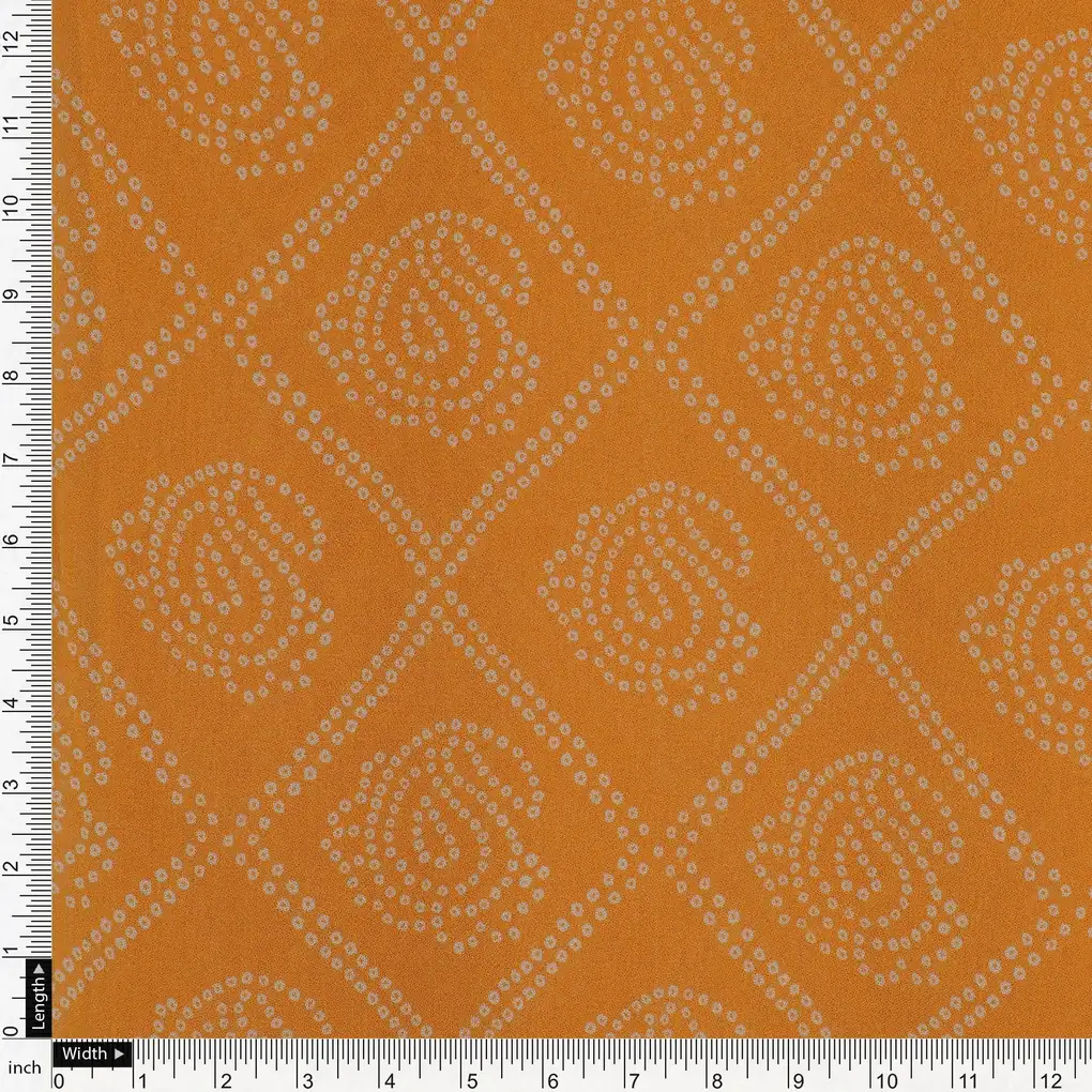 Creative Yellow Doted Seamless Digital Printed Fabric - Pure Georgette - Image 4