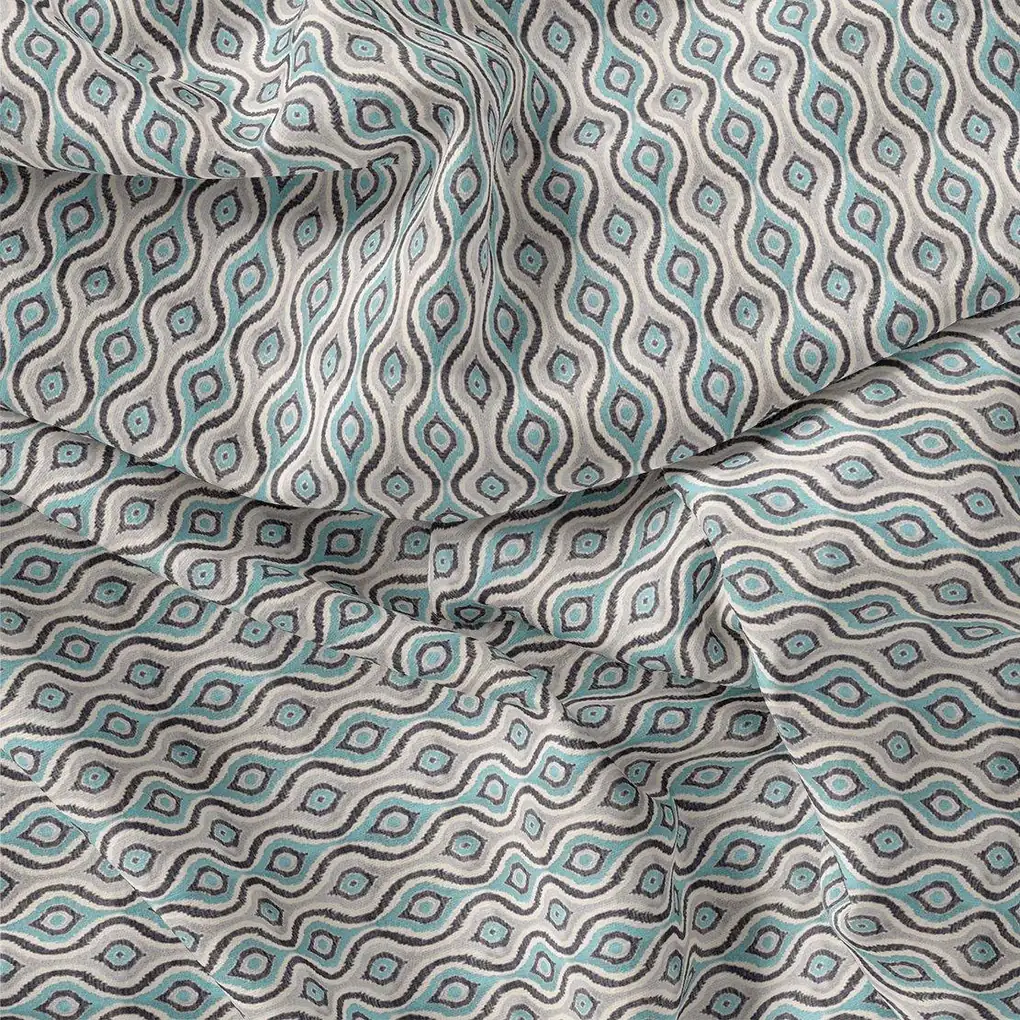 Cultural Seamless Beautiful Ogee Digital Printed Fabric - Kora Silk - Image 3
