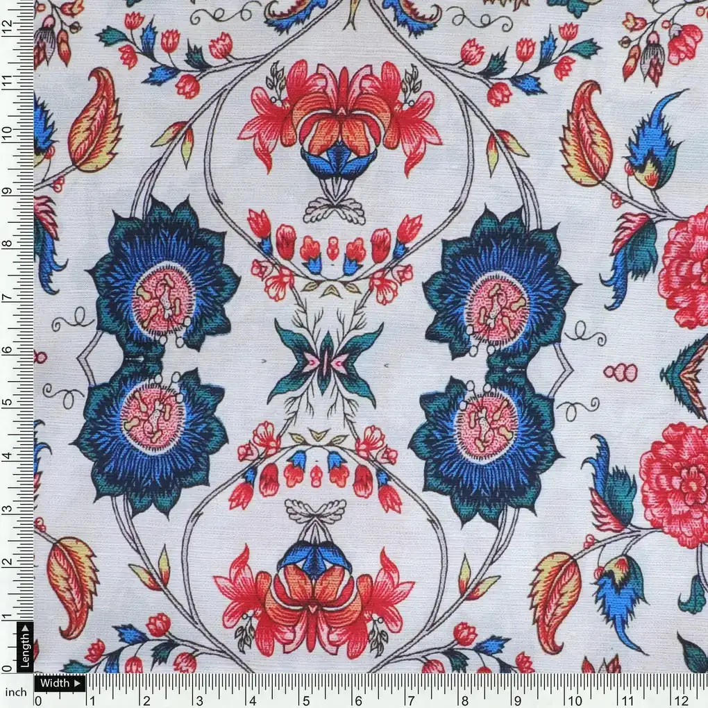 Damask Multi-Color Digital Printed Fabric - Image 4
