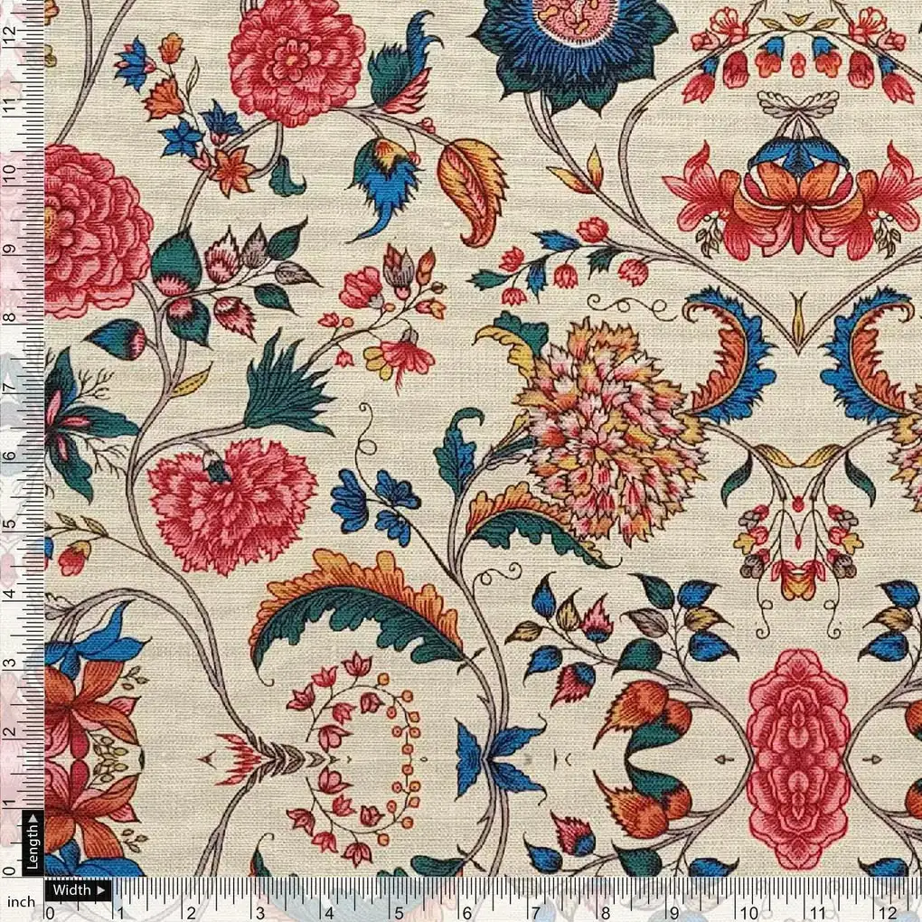 Damask Multi-Color Digital Printed Fabric - Image 3