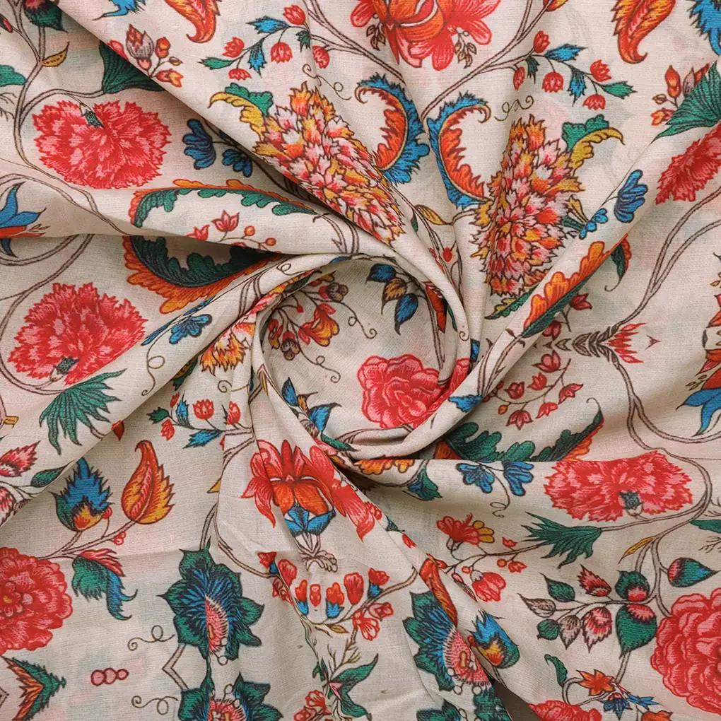 Damask Multi-Color Digital Printed Fabric - Pure Cotton - Image 2