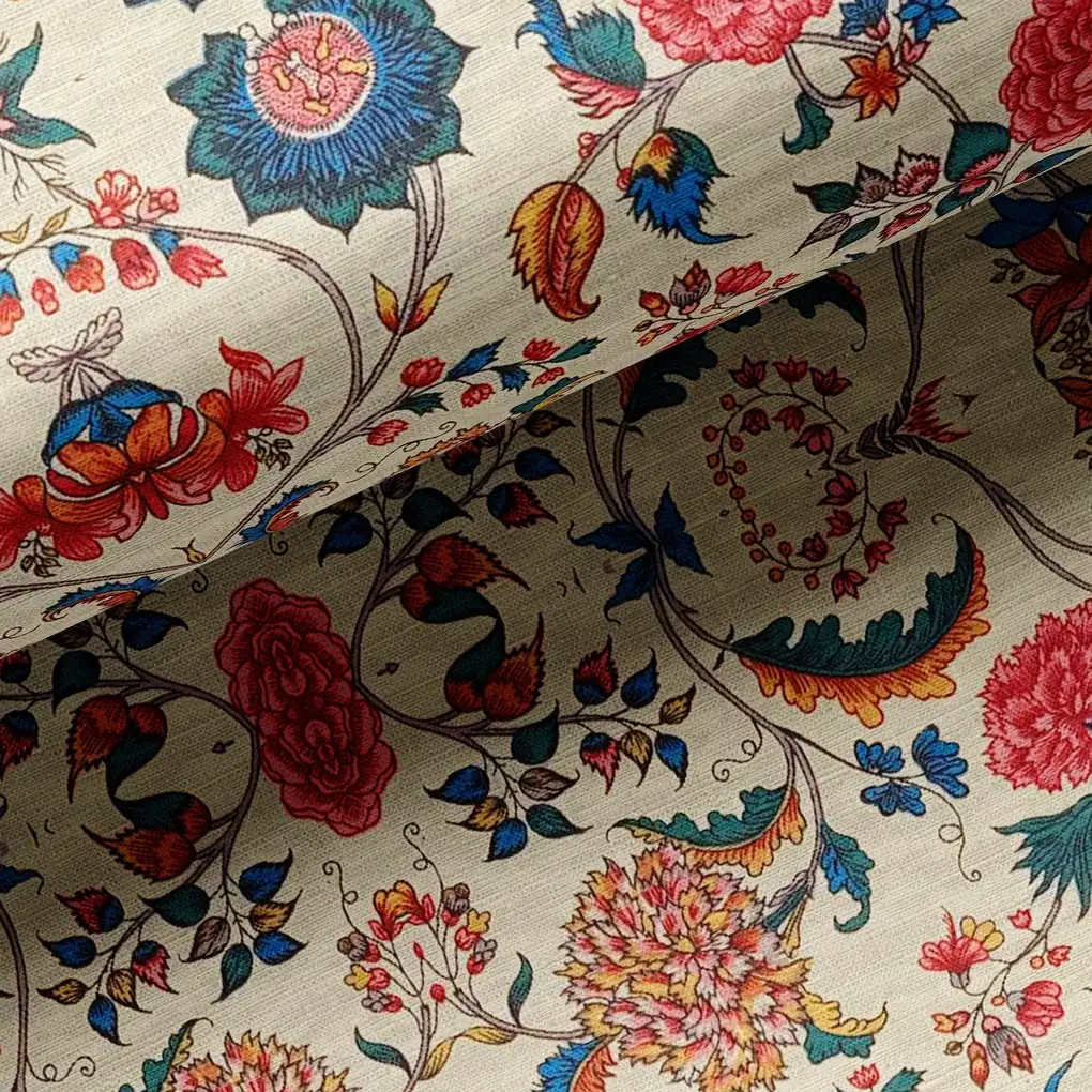 Damask Multi-Color Digital Printed Fabric - Image 2