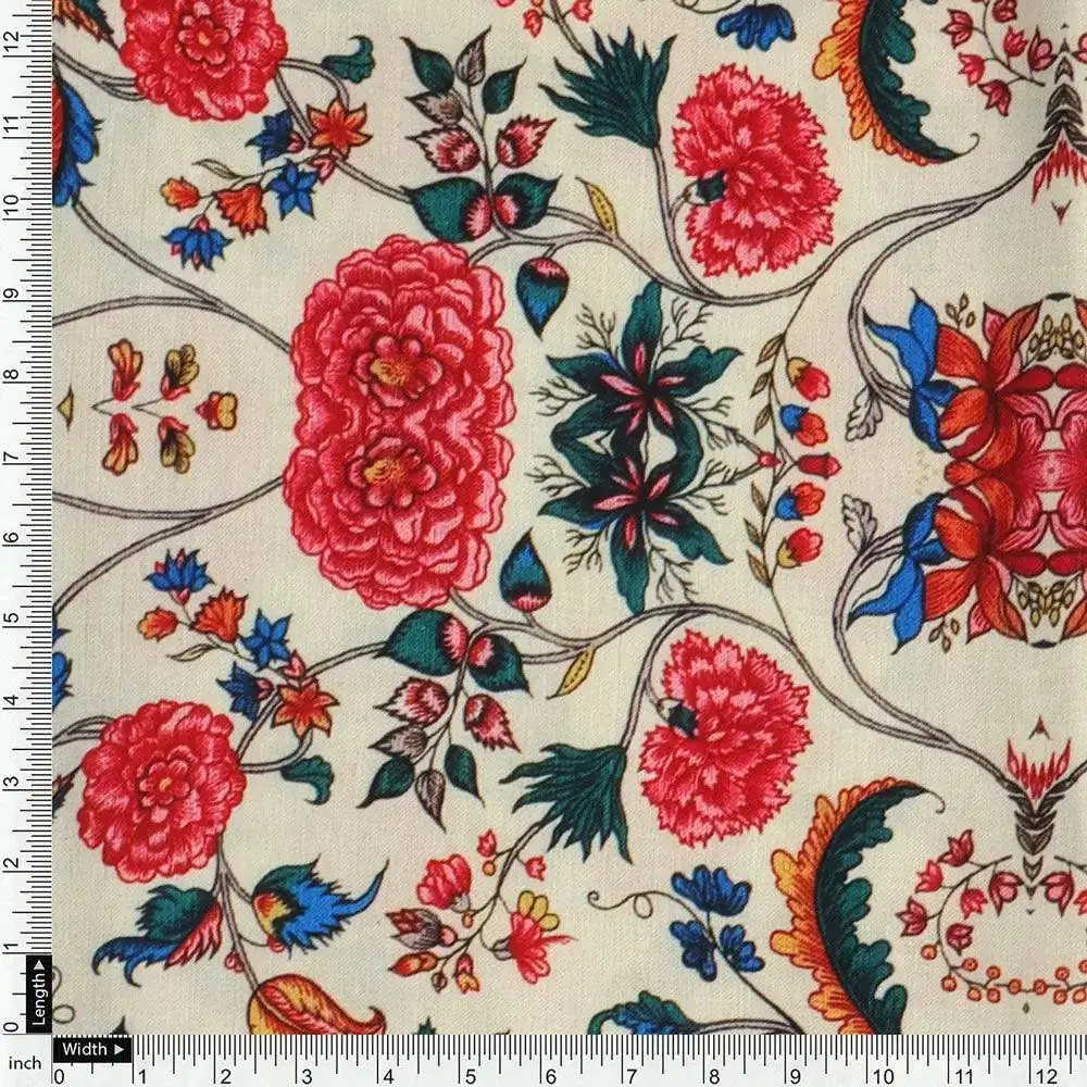 Damask Multi-Color Digital Printed Fabric - Image 4