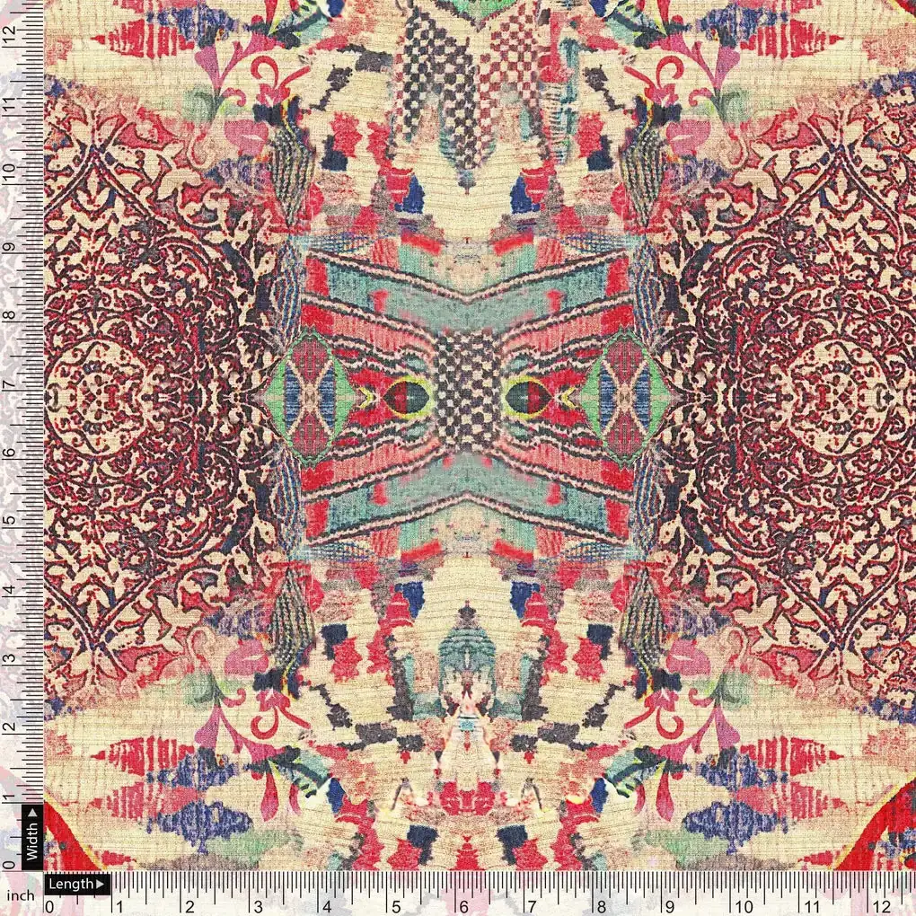 Damask Pattern Digital Printed Fabric - Image 4