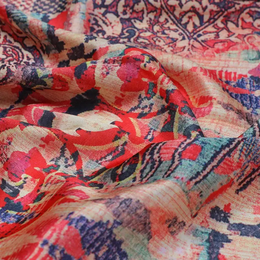 Damask Pattern Digital Printed Fabric - Image 3