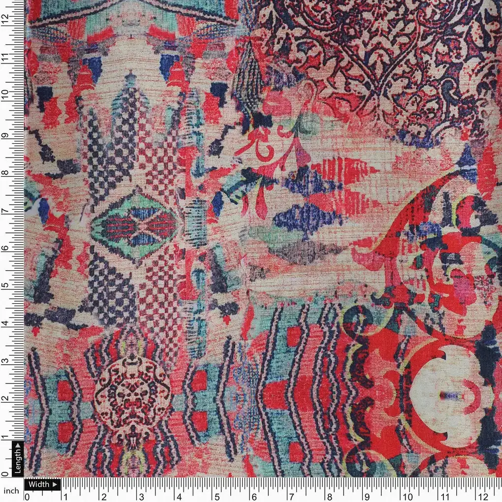 Damask Pattern Digital Printed Fabric - Image 4
