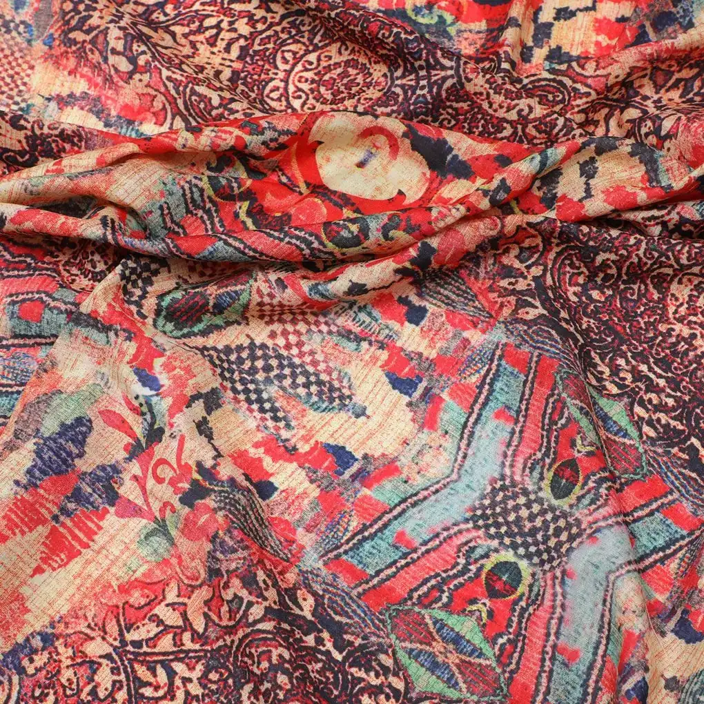 Damask Pattern Digital Printed Fabric - Image 3