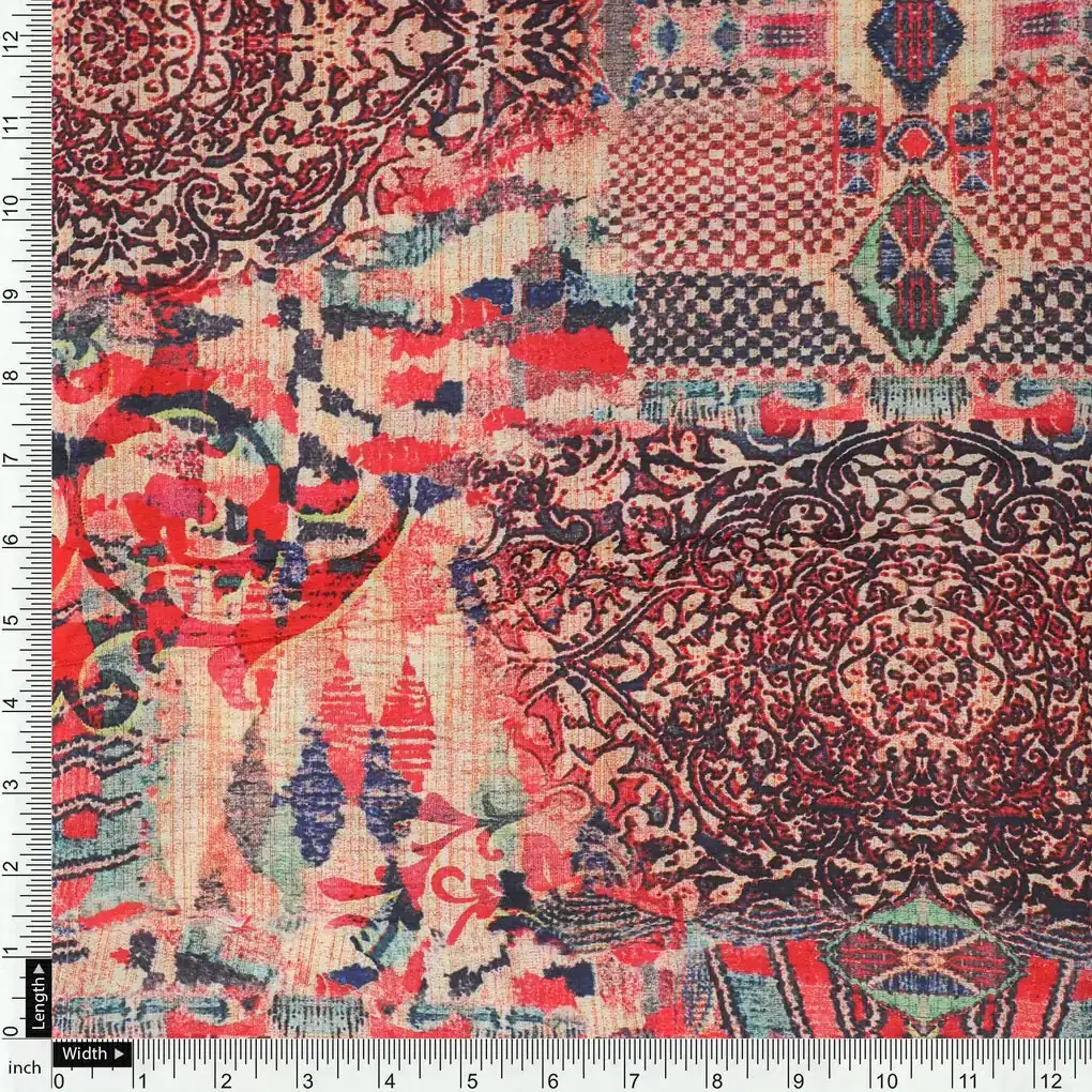 Damask Pattern Digital Printed Fabric - Image 4