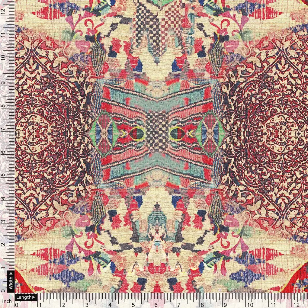 Damask Pattern Digital Printed Fabric - Image 4