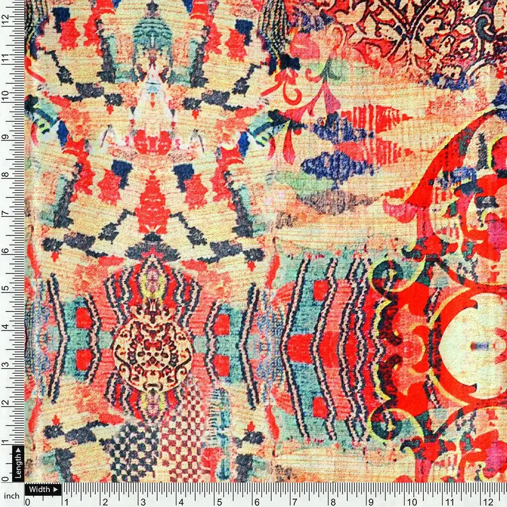 Damask Pattern Digital Printed Fabric - Image 4