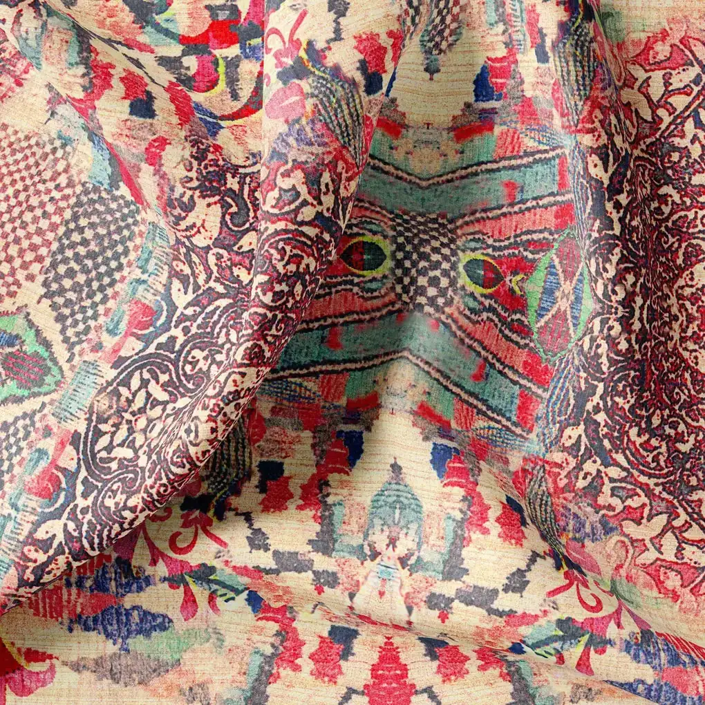 Damask Pattern Digital Printed Fabric - Image 3