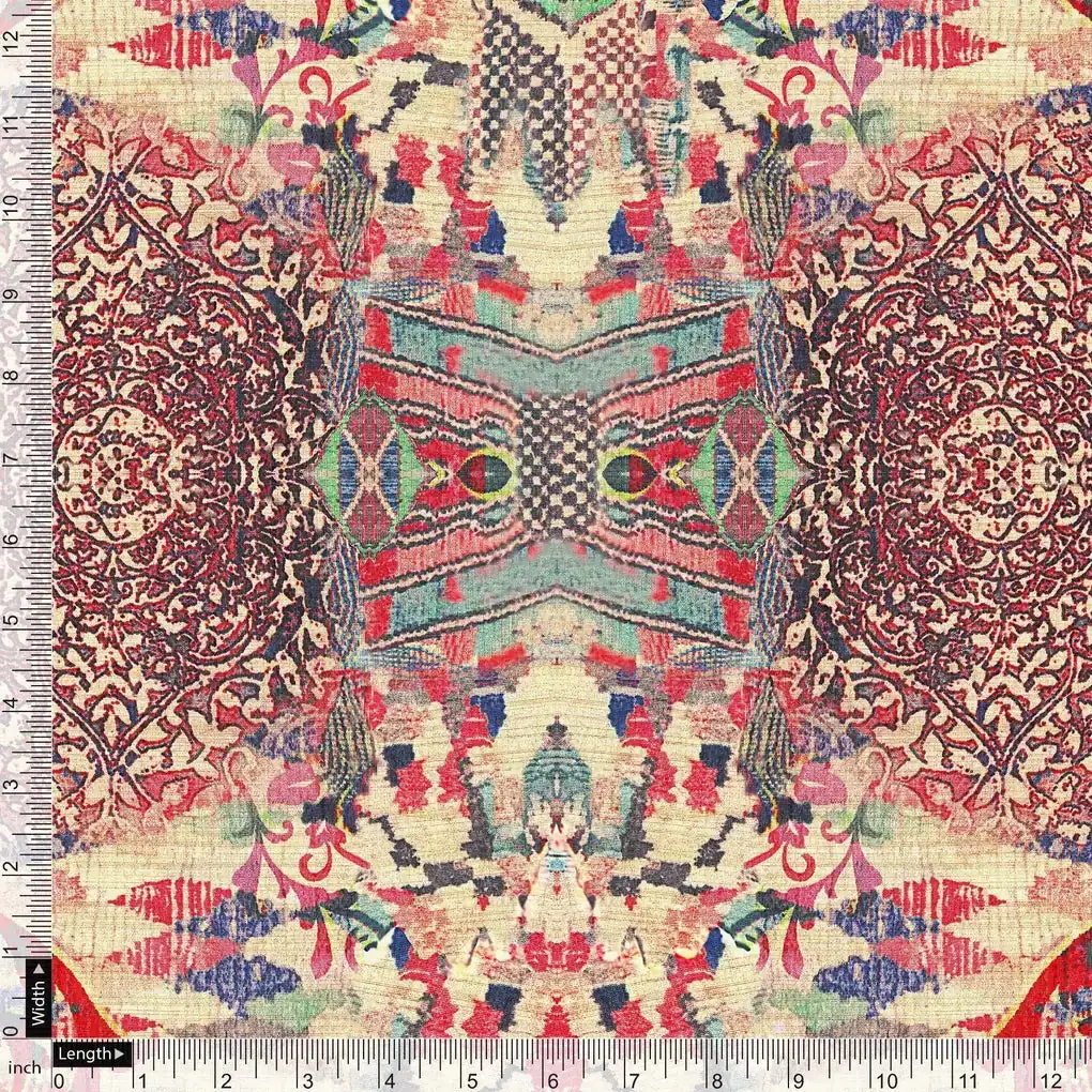 Damask Pattern Digital Printed Fabric - Image 4