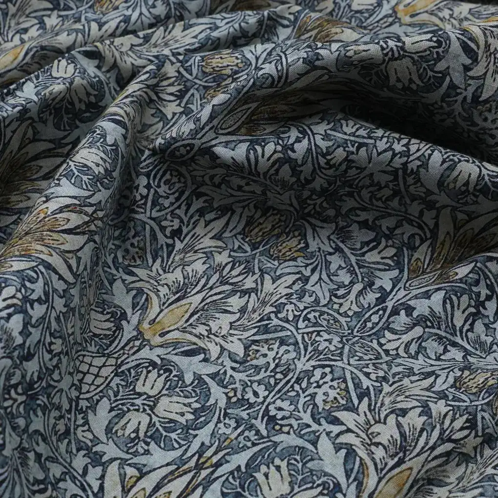 Damask Patterns On Yukon Gold Digital Printed Fabric - Pure Cotton - Image 3