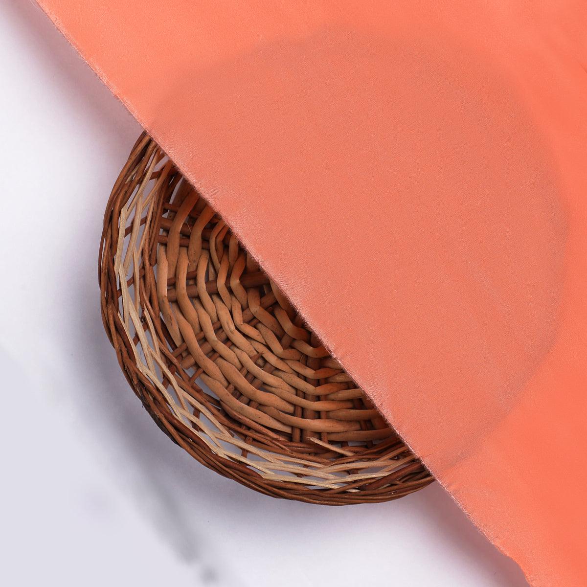 Dark Peach Colour Natural Crepe Plain Dyed Fabric - Image 2