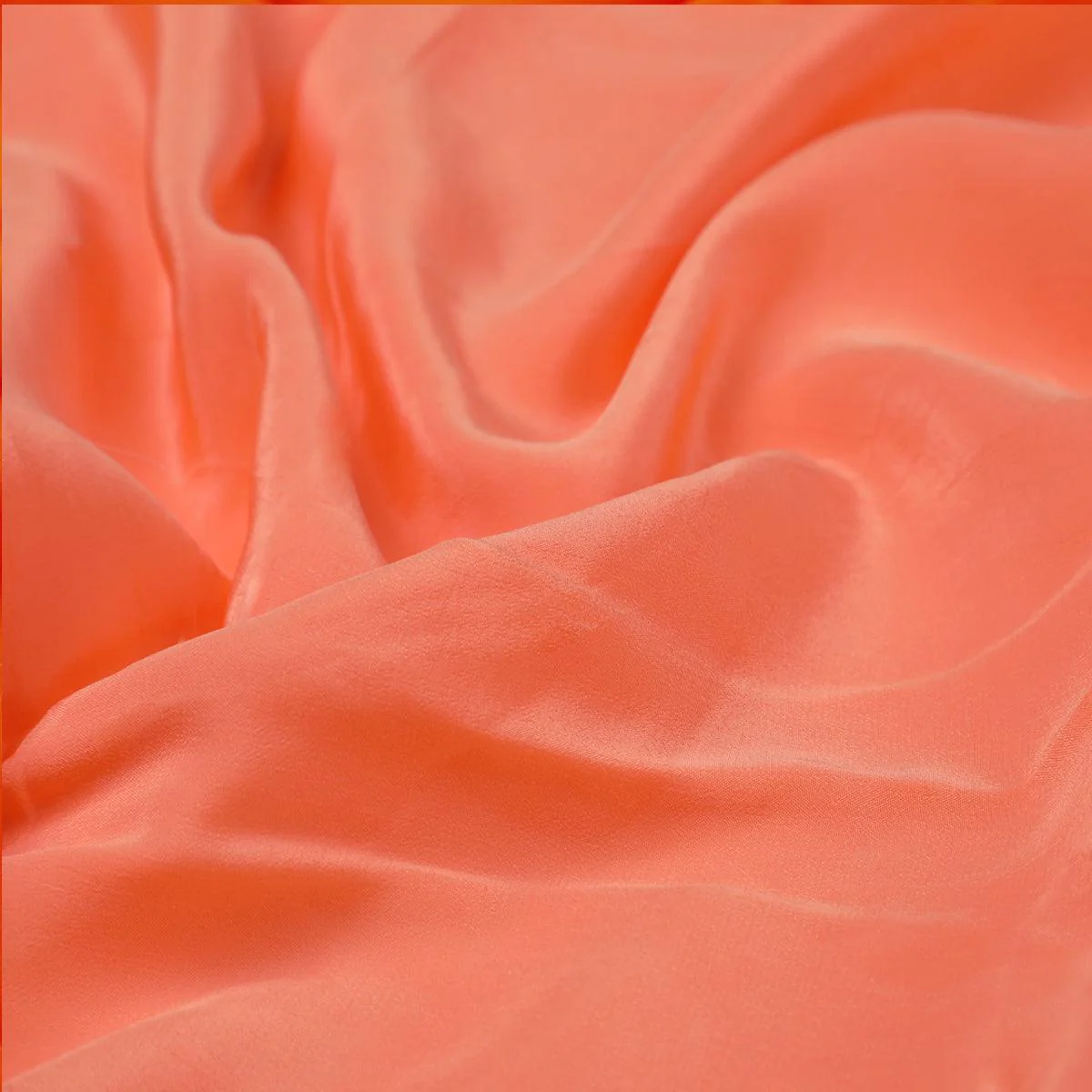Dark Peach Colour Natural Crepe Plain Dyed Fabric - Image 3