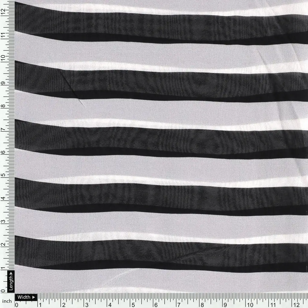 Decorative Black And White Zebra Digital Printed Fabric - Pure Georgette - Image 4