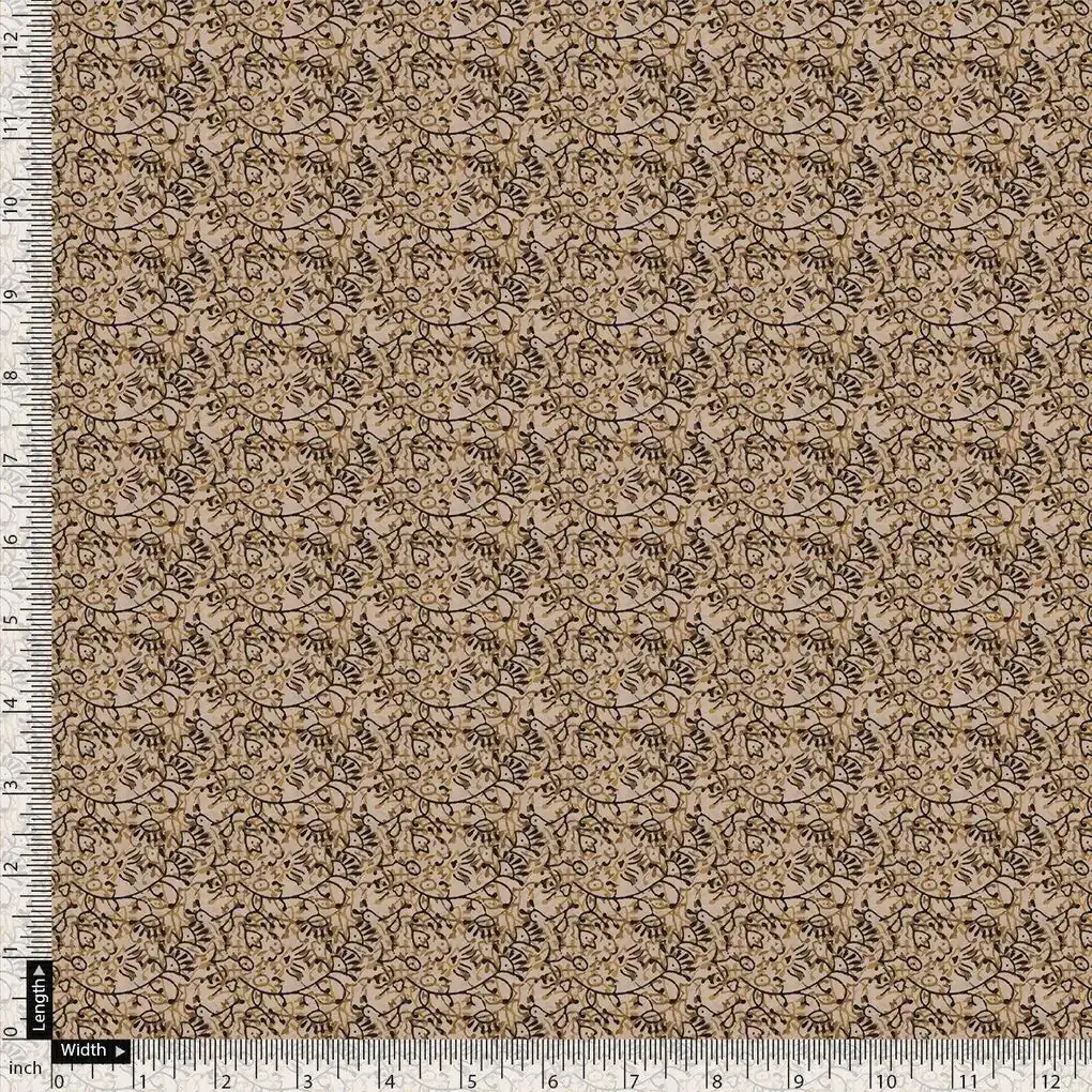 Decorative Bright Leaves Of Branch Digital Printed Fabric - Rayon - Image 4