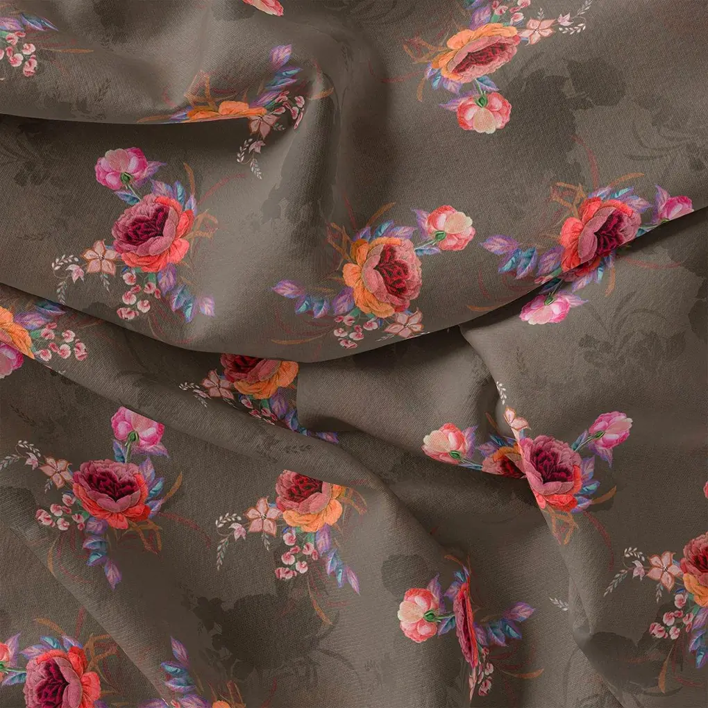 Decorative Bunch Of Colorful Tangle Digital Printed Fabric - Image 3