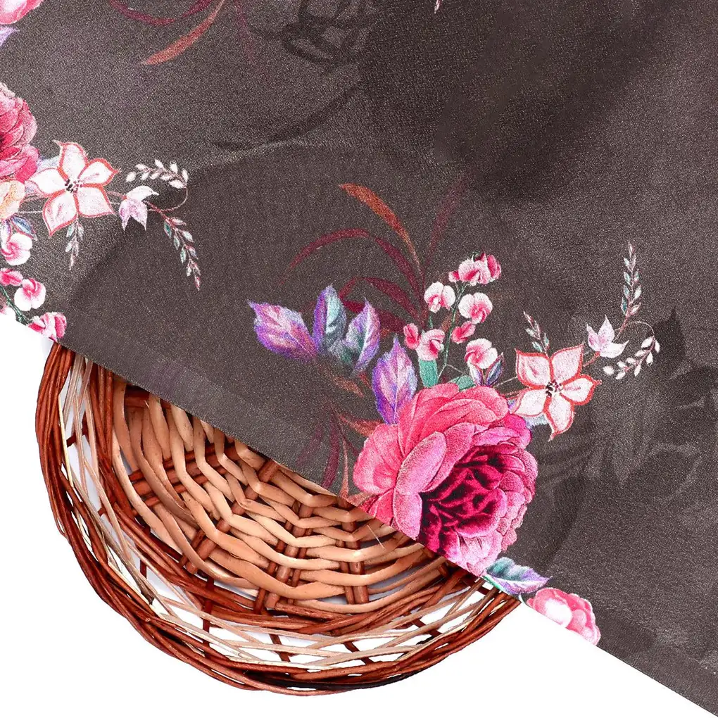 Decorative Bunch Of Colorful Tangle Digital Printed Fabric - Japan Satin - Image 2