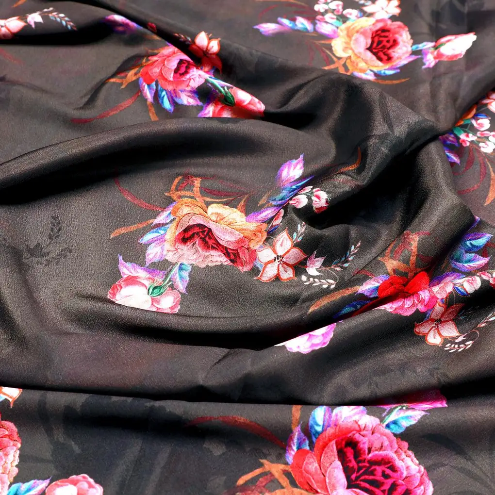 Decorative Bunch Of Colorful Tangle Digital Printed Fabric - Japan Satin - Image 3