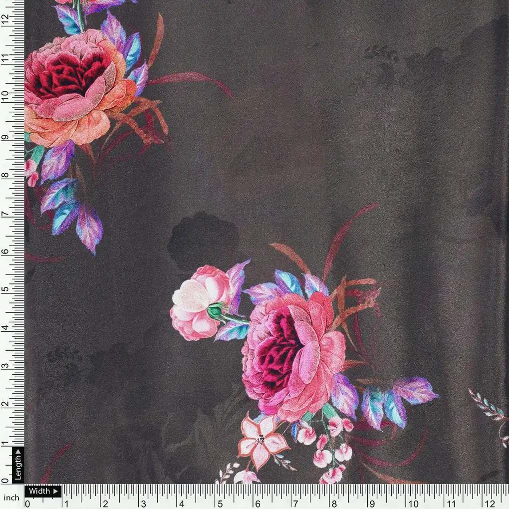 Decorative Bunch Of Colorful Tangle Digital Printed Fabric - Japan Satin - Image 4